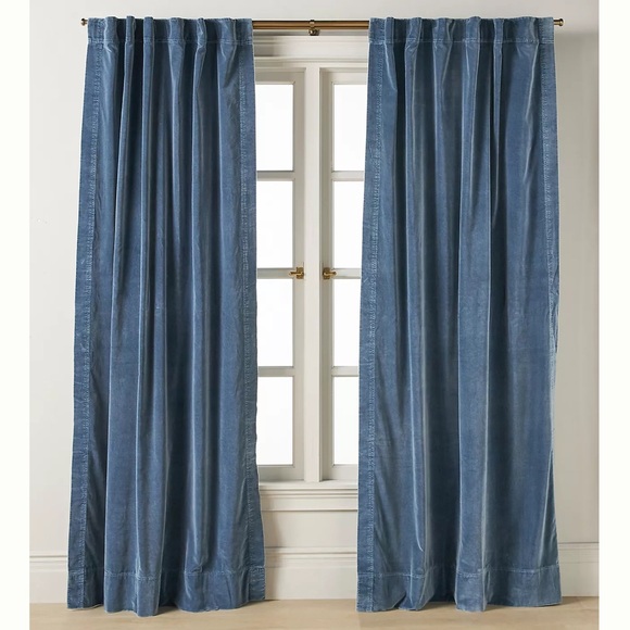 Anthropologie Trova Washed Velvet Curtain set of curtains - Picture 1 of 7